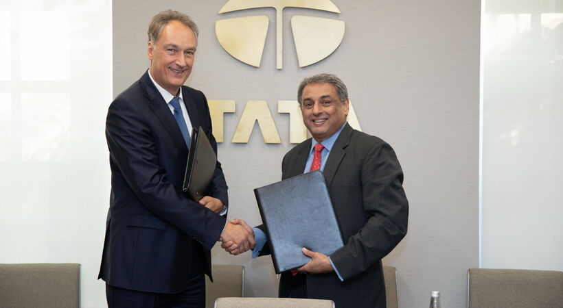 Burkhard Dahmen, CEO and chairman, SMS group (left) with TV Narendran, CEO and managing director of Tata Steel
