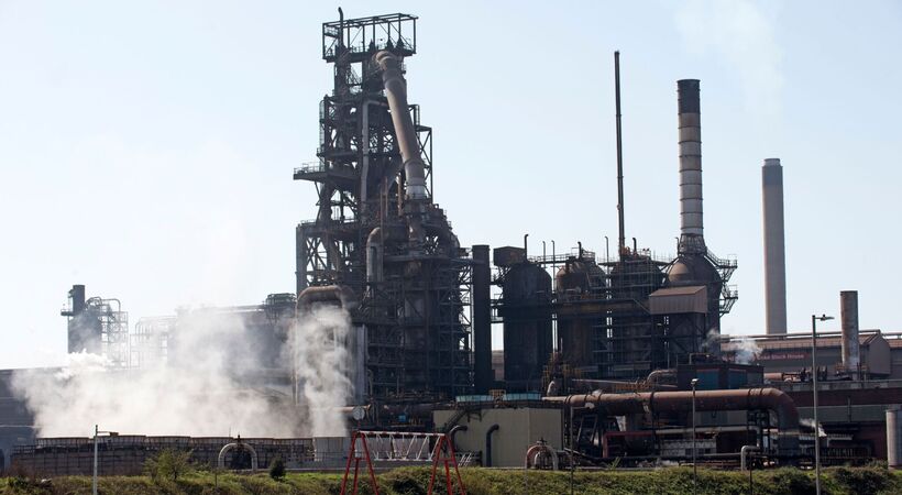 Former blast furnace at Tata Steel's Port Talbot plant