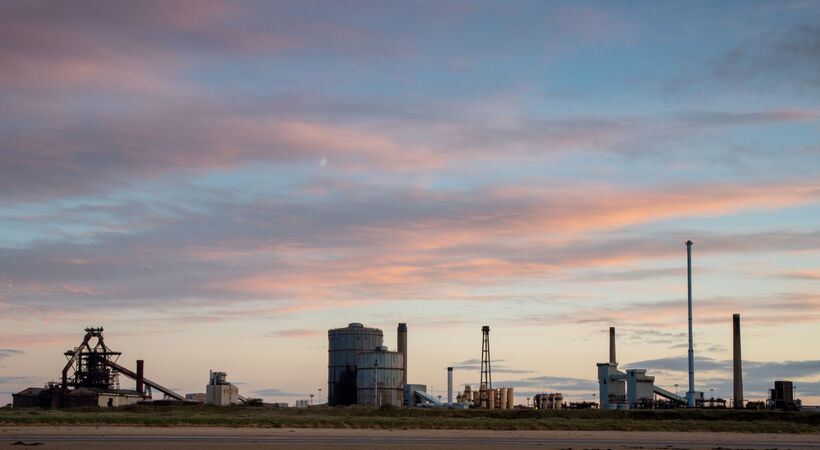 British Steel's former blast furnace site in Redcar, Northern England