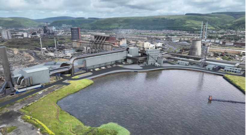 Artist’s impression of Tata Steel’s state-of-the-art Electric Arc Furnace facility being built in Port Talbot