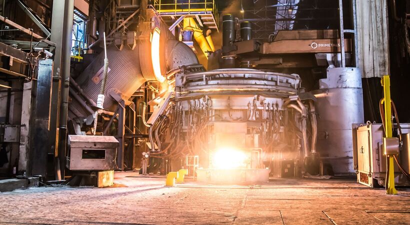State-of-the-art electric arc furnace designed for the Hydnum Steel Plant.