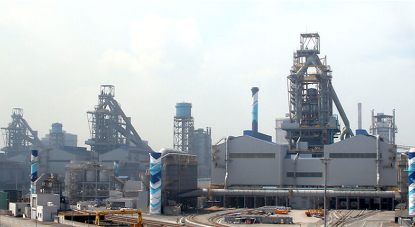 Exterior shot of Hyundai's Dangjin integrated steel works.