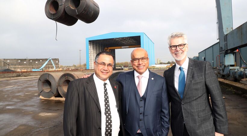 Keep an eye on those coils! Sanjeev Gupta (centre) in happier times